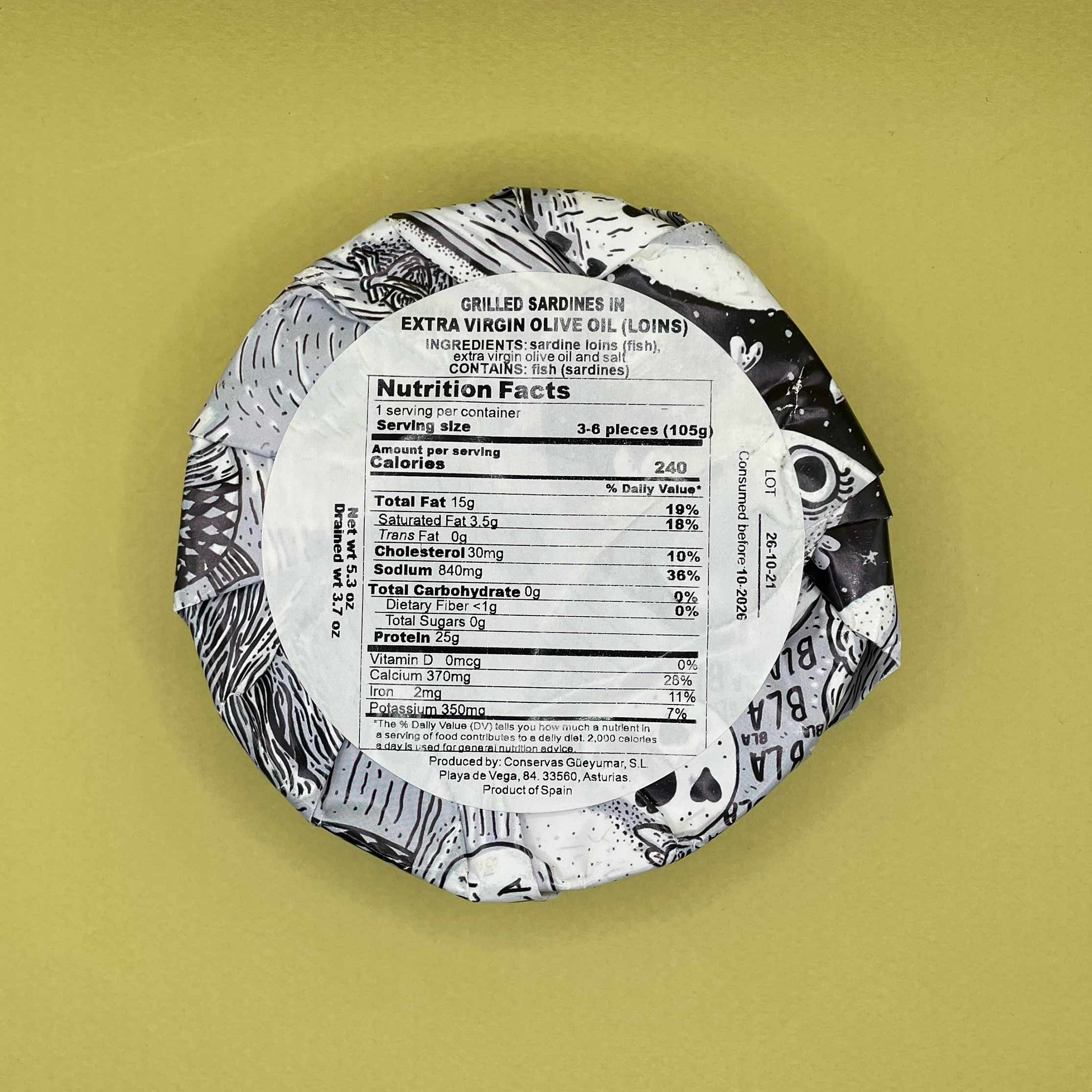 Güeyu Mar Chargrilled Sardine Loins in Olive Oil - Image 2